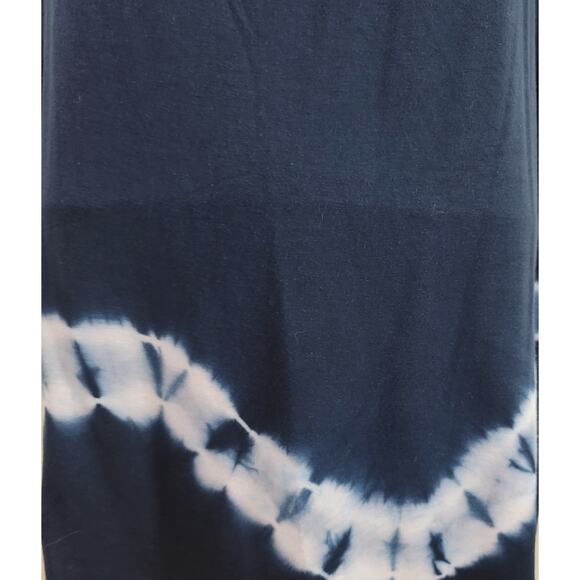 Navy Blue Tie Dyed Boho Sleeveless Top XL Lightweight Soft Stretchy - Picture 2 of 4